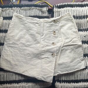 Off White Button-Front Skort